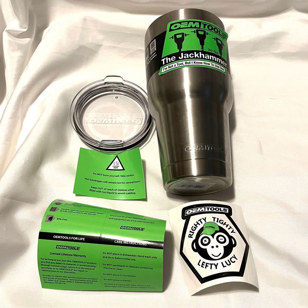 OemTools The Jackhammer 30 Oz Insulated Stainless Steel Tumbler Brand New